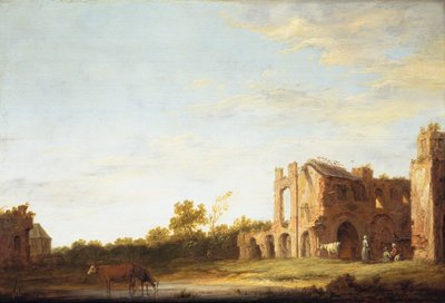 Landschap met de Ruïnes van de Abdij van Rijnsburg door Aelbert Cuyp
